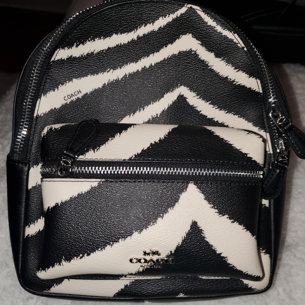 Coach mini Charlie zebra print backpack F39033